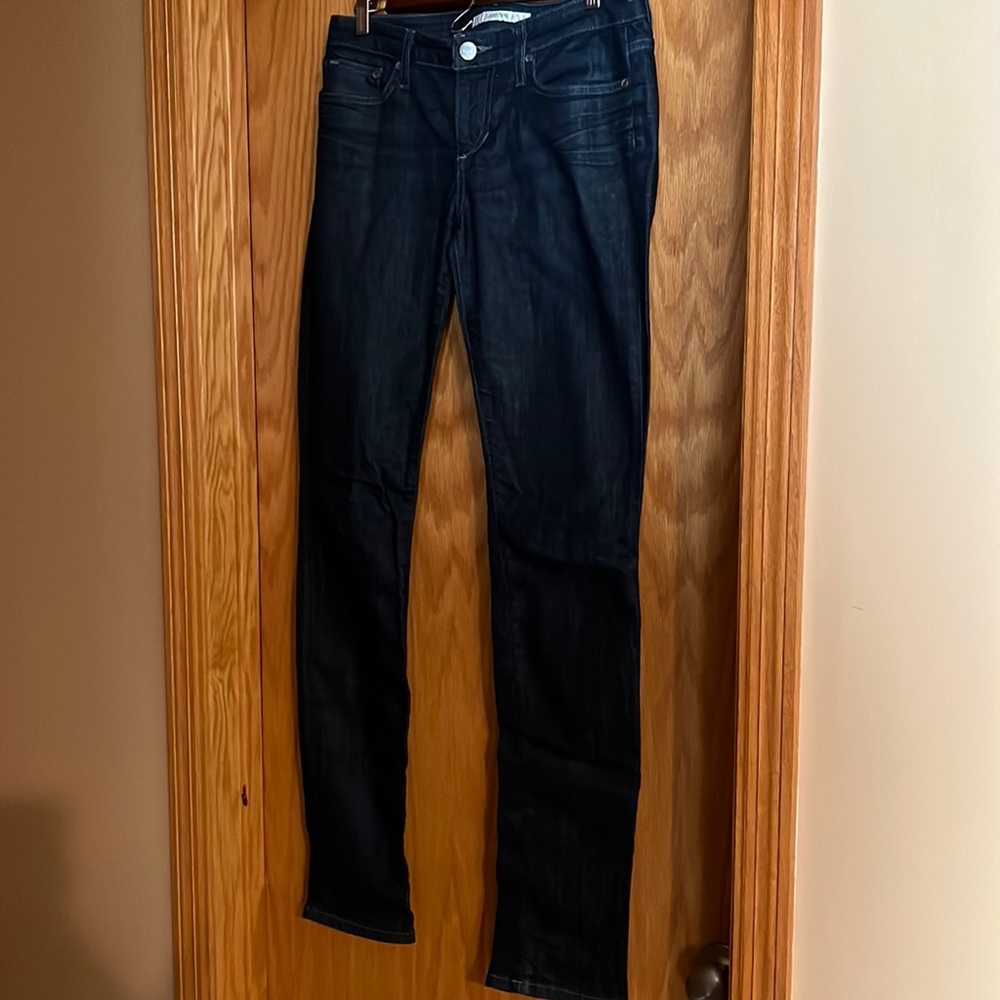 Like new Joe’s jeans.  Dark wash.
